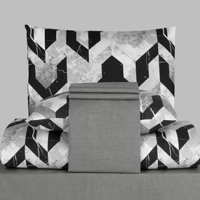 Obliečky bavlnené Marble sivé 200x140cm+90x70cm TiaHome