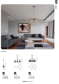 Redo 01-1580 - Luster na lanku EDISON 5xE27/42W/230V priemer 53 cm čierna/medená