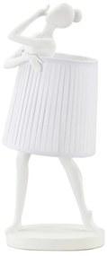 Biela stolová lampa s textilným tienidlom (výška 62,5 cm) Ballet – Mauro Ferretti