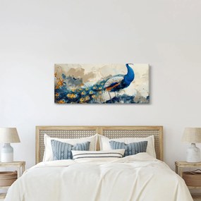 Obraz - Páv, maľba (120x50 cm)