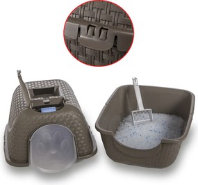 BAMA Mačacia krytá toaleta PRIVE, hnedá