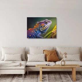 Sklenený obraz - Sfarbený leguán (70x50 cm)