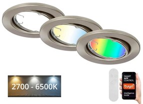 Brilo - SADA 3x LED RGBW Stmievateľné kúpeľňové svietidlo GU10/4,9W/230V Tuya+ DO BL1227