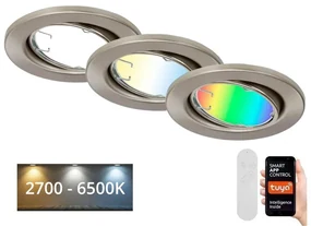 Brilo - SADA 3x LED RGBW Stmievateľné kúpeľňové svietidlo GU10/4,9W/230V Tuya+ DO BL1227