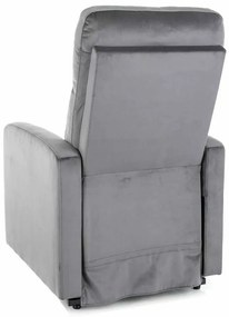 Polohovacie kreslo Lennox II Velvet, sivá