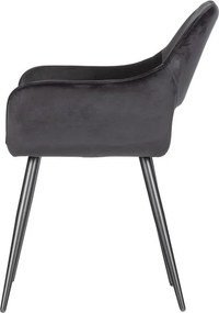 Čierne čalúnené jedálenské kreslá v súprave s podrúčkami 2 ks Jelle – WOOOD