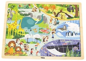 Viga Detské drevené puzzle Viga Zoo 48 ks