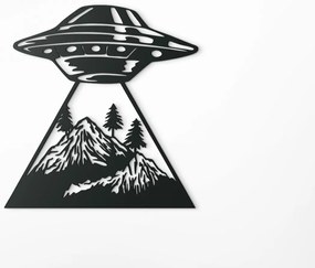 drevko Drevená nálepka UFO Rozmer obrazu: 34 x 32,5 cm, Farba dekorácie: Čierna