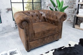 Kreslo CHESTERFIELD, Vintage, hnedá