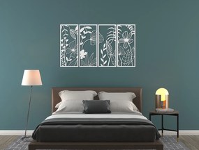 drevko Viacdielny drevený obraz Lúčne kvety Rozmer obrazu: 37 x 65 cm, Farba dekorácie: Čierna