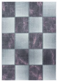 Koberec Ottawa štvorce fialovo sivý
