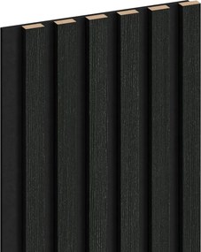 Mexen Lam-F, akustické stenové lamely 275 × 30 cm, plstený podklad 8 mm, technická dyha, dub čierny striebristý, S105-275307-3015-025