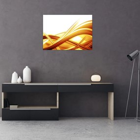 Sklenený obraz - Žltá abstrakcia (70x50 cm)
