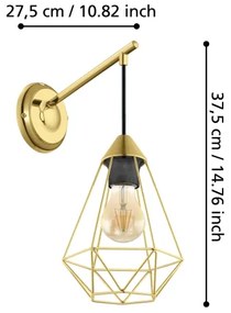 Eglo 43684 - Nástenné svietidlo TARBES 1xE27/60W/230V