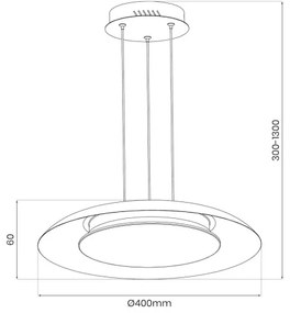 LED závesný luster na lanku PIATTINO LED/30W/230V 2700/3200/4000K pr. 40 cm čierna/zlatá