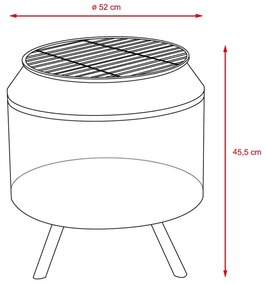 Záhradné bubnové ohnisko s grilom Buschbeck CYCLONE
