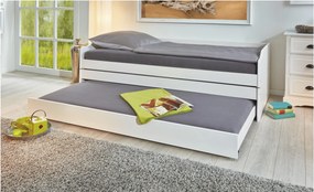 Sconto Posteľ s výsuvným lôžkom TRULA biela, 90x200 cm