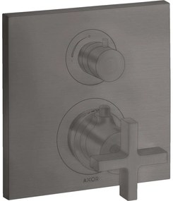 AXOR Citterio termostat s podomietkovou inštaláciou, s uzatváracím ventilom, s rukoväťou v tvare kríža, pre 1 výstup, kartáčovaný čierny chróm, 39705340