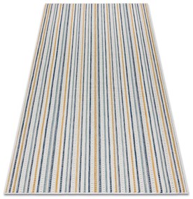 Koberec SISAL COOPER Pruhy, Etno 22237 ecru / tmavomodrý