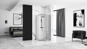 Päťuholníkový sprchovací kút REA AXIN 90x90 cm, chróm/transparent + vanička Diamond čierna