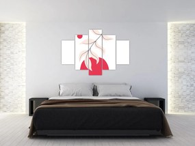 Obraz - Ružová florálna abstrakcia N⁰2 (150x105 cm)