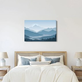Obraz - Hory pohľadom grafika (90x60 cm)