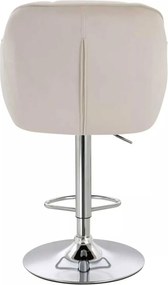 LuxuryForm DESIGN Barová stolička AVOLA VELUR na striebornom tanieri - krémová