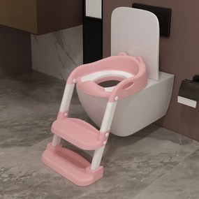 Detské schodíky 03 s nástavcom na WC ružové