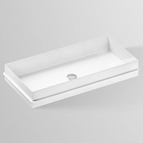 ALAPE EB.ME750 obdĺžnikové zápustné umývadlo bez otvoru, bez prepadu, 750 x 375 mm, biela alpská, s povrchom ProShield, 2227503000