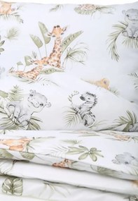 Detské bavlnené obliečky do postieľky 135x100 cm BABYMAM PREMIUM - Africké zvieratká