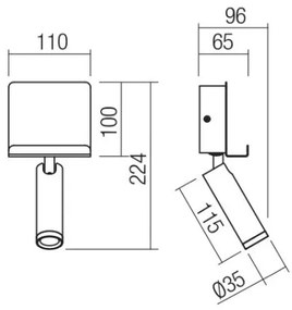 Redo 01-3083 - LED Nástenné bodové svietidlo PANEL LED/3,5W/230V USB biela