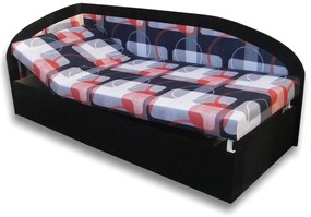 Jednolôžková posteľ (váľanda) 90 cm Krista (Čierna 39 + Mimi 21) (L). Akcia -12%. Vlastná spoľahlivá doprava až k Vám domov. 793101