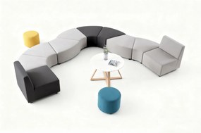 Sedačka LEA, kresielko, tmavo sivá