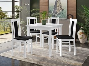 Stôl so 4 stoličkami - AL27, Morenie: biela - L, Poťahové látky: Kronos 7