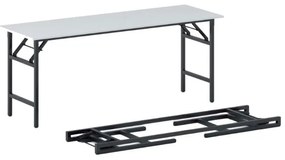 Konferenčný stôl FAST READY s čiernou podnožou 1700 x 500 x 750 mm, biela