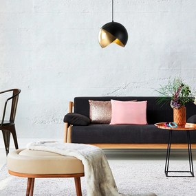 Závesné svietidlo v čierno-bronzovej farbe s kovovým tienidlom ø 30 cm Pacman – Opviq lights