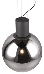 Čierne LED závesné svietidlo so skleneným tienidlom ø 50 cm Cipallone – CINQUE