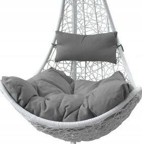 Závesné kreslo ELEGANT biele / tmavosivé FAT1167