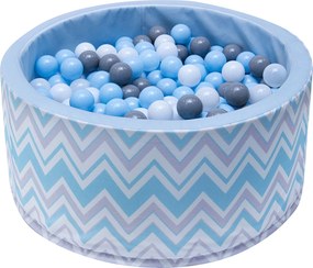 Welox Suchý bazén s loptičkami 90 x 40 cm fun - vlnky, modrý