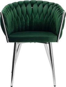 Jedálenská stolička COFTON VELVET tmavozelená