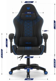 Herná stolička HC-1008 2.0 s ergonomickými vankúšmi - čierno-modrá
