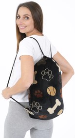 Baránková mikina mikroplyš – Psie labky čiernej veľkosť M