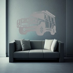 Veselá Stena Samolepka Auto Land Rover Defender Farba: šedá, Veľkosť: 100 x 64 cm