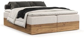 Boxspring posteľ s úložným priestorom v béžovo-prírodnej farbe 180x200 cm Faro – Maison de Rêve