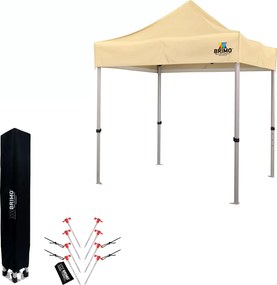 BRIMO Nožnicový párty stan EXCLUSIVE ALU 2x2 m bez stien béžový