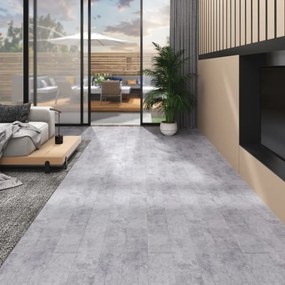 Podlahové dosky z PVC 4,46 m² 3 mm, samolepiace, cementovo sivé