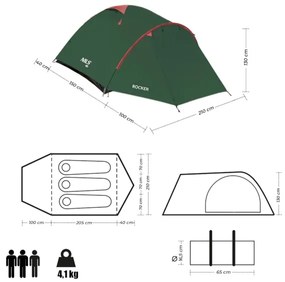 Turistický stan NILS Camp Rocker NC6013 - zelený