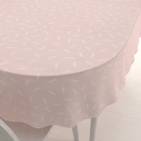 Biante Dekoračný oválny obrus PM-062 Konfety na pastelovo lososovom 120x180 cm