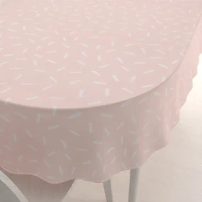 Biante Dekoračný oválny obrus PM-062 Konfety na pastelovo lososovom 140x220 cm
