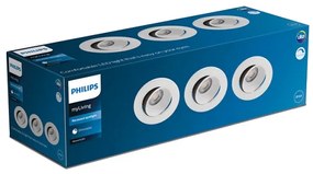 Philips - SADA 3x LED Stmievateľné kúpeľňové svietidlo ABROSA LED/9W/230V IP44